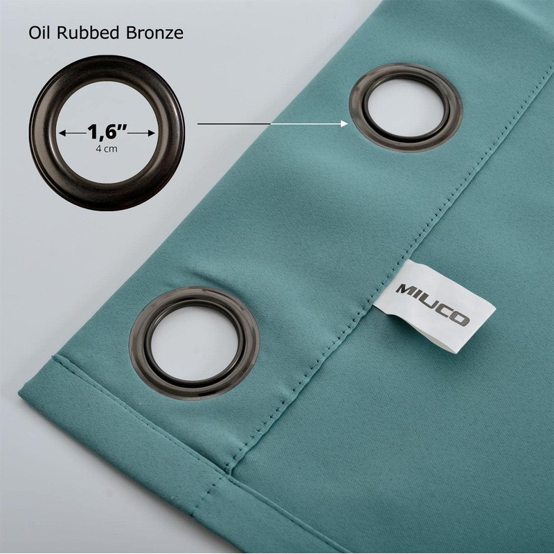 MIUCO 1 Pair Thermal Insulated Grommet 52-Inch-by-95-Inch Blackout Window Curtain