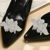 Capiant 2 Pair Rhinestone Flower Shoe Clips, Crystal Floral Embellishments