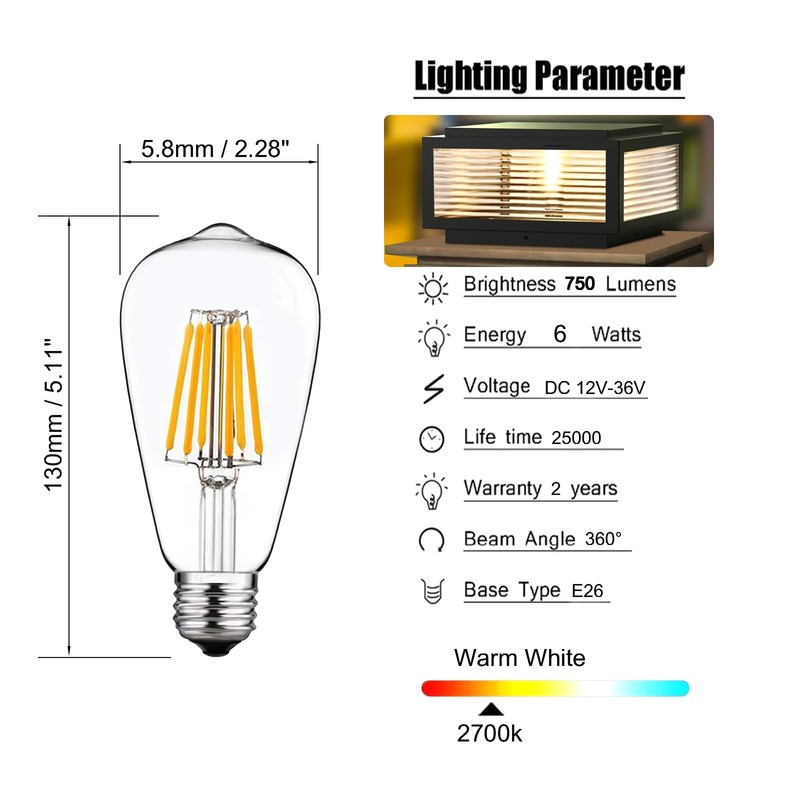 JHOTEC Outdoor Post Light,High Voltage Wired Lantern Column Lamp,Garden Light，for