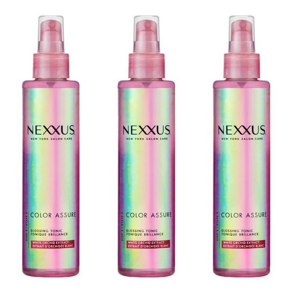 Lot of 3 Bottles Nexxus Color Assure Glossing Tonic, Shine Enhance 6.1 oz/each