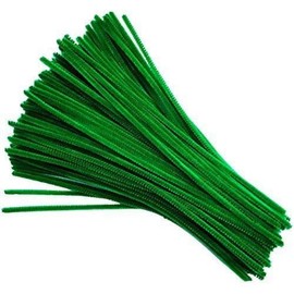 100 count Fuzzy Chenille Stems Pipe Cleaners for Arts and Crafts (Light Green) - Color: Green