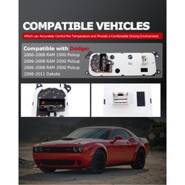 1ST P55056569AC A/C Heater Climate Control Panel Compatible with Dodge RAM 1500 2500 3500 2006-2008 for Dakota 2008-2011, Air Conditioning Control Module Replace OE: 55057079AB 55057079AA