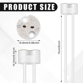 Saillong 20 Pack MR16 Socket G4 LED Halogen Lamp Ceramic Wire Connector Base Socket Adapter G4 MR16 MR11 GU5.3 GU6.35