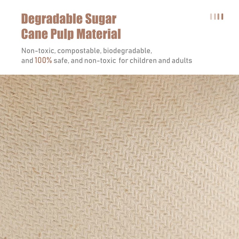50PCS Disposable 9 Inch Plates Disposable Compostable Paper Tableware Set