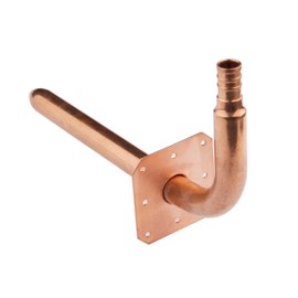 EFIELD 1/2" Pex Copper Stub Out Elbow with Wall Flange, 8 Inch Length,(STUB012)