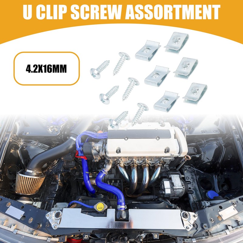 Partuto 20 Set 4.2x16mm Universal U Clip Screw Assortment -