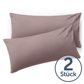 Blumtal Set of 2 Cushion Covers, 40 x 60 cm, with Zip, Pillow Case Made of Soft Brushed Microfibre Fabric, Oeko-Tex® Certified, Taupe