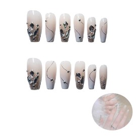 ORANGEXINY Nail Tips, 24 Pieces, Fake Nails, Simple with Tape, Coming-of-age Ceremonies, Christmas, Weddings, Brides, Pregnant Women, Office Use, Reusable, Glossy, Natural Case, Easy to Use, For All