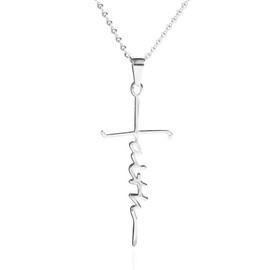 HARMONY BOLA Cross Pendant Necklace 925 Sterling Silver Jewellery Gift for Women, Silver