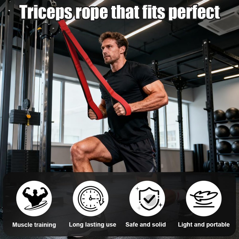 AOOSA Tricep Rope Cable Attachment, Heavy Duty Rope for Push