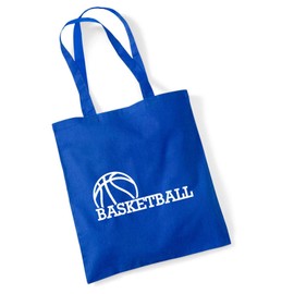 huuraa Jute Bag Basketball Ball Bag Cotton 10 Litres with Motif for All Basketball Fans Gift Idea for Friends and Family, Bright royal