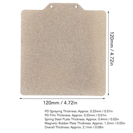 Spring Steel Plate, 120 x 120 mm, 3D Printer Steel Plate, Double Sided Smooth Matte Magnetic Rubber Plate for