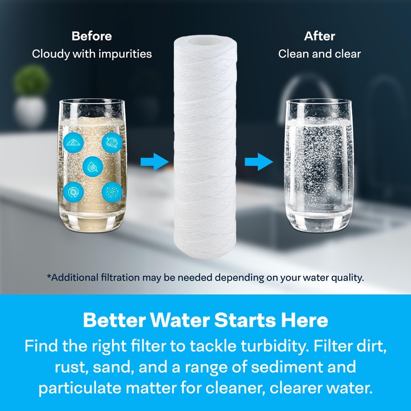 SpiroPure SP-CW0.5 10x2.5 0.5 Micron String-Wound Polypropylene Sediment Water Filter