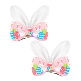 YanJie Easter Bows Clips Bunny Ear Hair Clips with Glitter Rabbit Ears Carrot Hairpin Easter Rabbit Hair Clips White Hair Accessories Girls Party