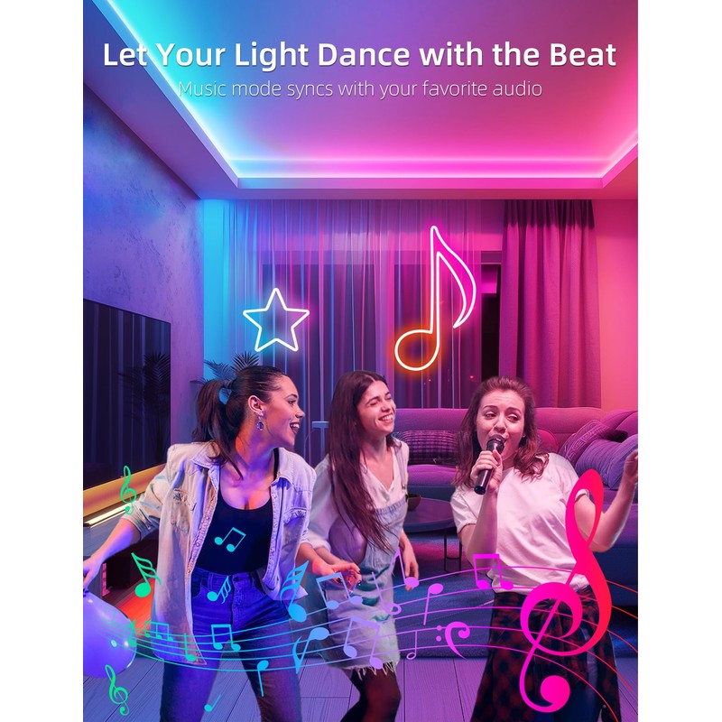 Lamomo LED Neon Rope Lights 32.8Ft, RGB LED Strip Lights