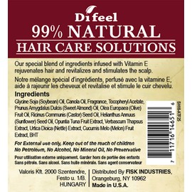 Difeel Premium 99% All Natural Anti-Frizz Hair Oil with Olive Oil, Vitamins A and E 2.5 ounce