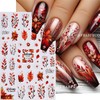 Fall Nail Art Stickers Autumn Maple Leaf Nail Decals 6PCS