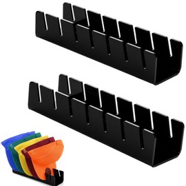 HIDOSNG Hat Organizer, 2 Pack Hat Racks for Baseball Caps, Acrylic Hat Stands for Baseball Caps Display No Install Hat Holder Storage Organizer Holds Up to 14 Caps for Dresser Closet Bedroom (Black)