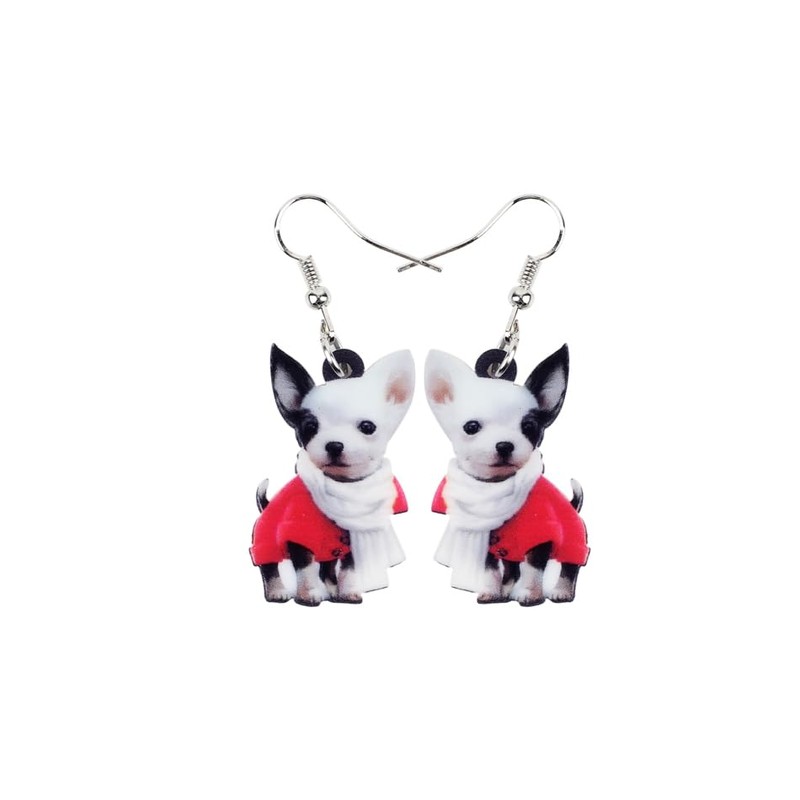 Ohrringe Chihuahua Hund Tiere Acryl Anh√§nger bunt