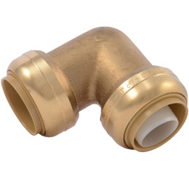 SharkBite 1 Inch 90 Degree Elbow, Push to Connect Brass Plumbing Fitting, PEX Pipe, Copper, CPVC, PE-RT, HDPE, U260LFA