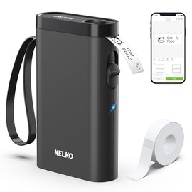 Nelko Máquina etiquetadora con cinta, impresora de etiquetas Bluetooth P21, mini etiquetadoras inalámbricas con múltiples plantillas para organizar la