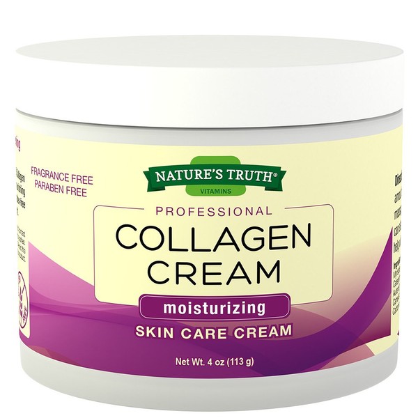 Natures Truth Professional Collagen Cream Skin Care Cream, White, 4 Ounce