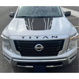 INCreation Fits 2016-2023 Nissan Titan Hood Vinyl Decal Rally Sticker Racing Vinyl Graphics