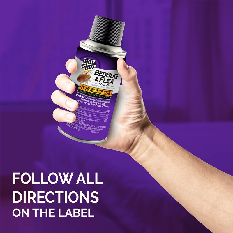 Hot Shot BedBug And Flea Fogger, Inhibits Flea Reinfestation, 2