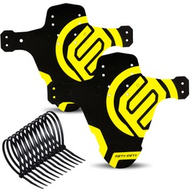 FIFTY-FIFTY MTB Mudguard, Bicycle Mudguard, Mountain Bike Rear and Front Mud Scraper Splash Guard Fit 26 27.5 29 Inch Fat Bike (Yellow, Pack of 2)