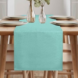 Waterproof Table Runner, Table Runners Modern, Table Runners Decorative Waterproof, Table Runners Outdoor, Waterproof Table Runners Modern for Kitchen Dining Room Party (40*140 cm, Mint Green)