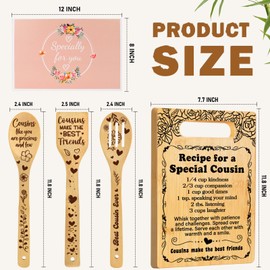 Cousin Gifts for Women Mothers Day, Birthday Gift for Cousin Women Cutting Board Set, Thank You Gifts Christmas Gifts Wedding Gifts for Cousin from Sister Brother