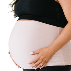 ProBump Maternity Support Belly Band – Breathable, Pregnancy Belly Band for Back, Hip & Pelvic Pain – Postpartum Belly Wrap for C-Section & Natural Birth Recovery – Stay Active & Comfortable, Beige - Small