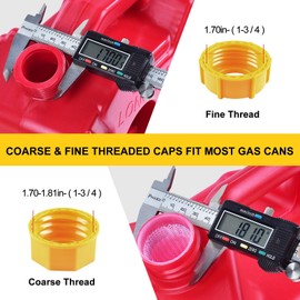 Gas Can Spout Replacement, Gas Can Nozzle. Spout Length is 8.1 in, Easier to use. For most 1/2/5/10 gal oil cans. With Gas Tank Vent Caps, Thick rubber pad, Spout Cover, Base Caps (2 Kit-Yellow) | FOANRIY