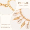 Zoestar Boho Shell Anklets Gold Leaf Ankle Bracelets Pearl Beach