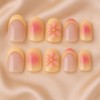 GWAWG Press On Nails 3D Blumen Tropischer Inselstil French Tip