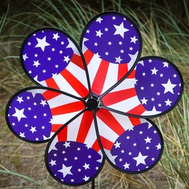 In the Breeze 2638 — 19-Inch Patriot Star Flower Spinner, Garden Flower Spinner
