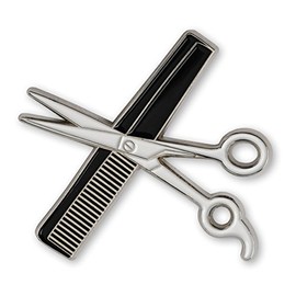 Shear and Comb Lapel Pin for Barbers (Black)