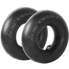 4.10/3.50-4 Heavy Duty Replacement Inner Tube with TR-87 Bent Valve Stem (2-Pack) - for Wheelbarrows, Mowers, Hand Trucks and More 3.50-4 Tire