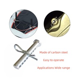 Adjustable Porous Clevis Pin, Spring Steel 8 Hole Pin & R-Clip Crank Kit, Farm, Automotive Fasteners (Dia.: 7/16in(11mm)-4Pcs)