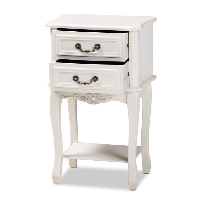 Baxton Studio Nightstands, White/Brass