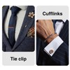 Wislist Walnut Cufflinks and Tie Clip Set with Wood Gift
