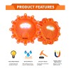 DK 6-Pack LED Road Flare Car Emergency Kit Magnetic Base