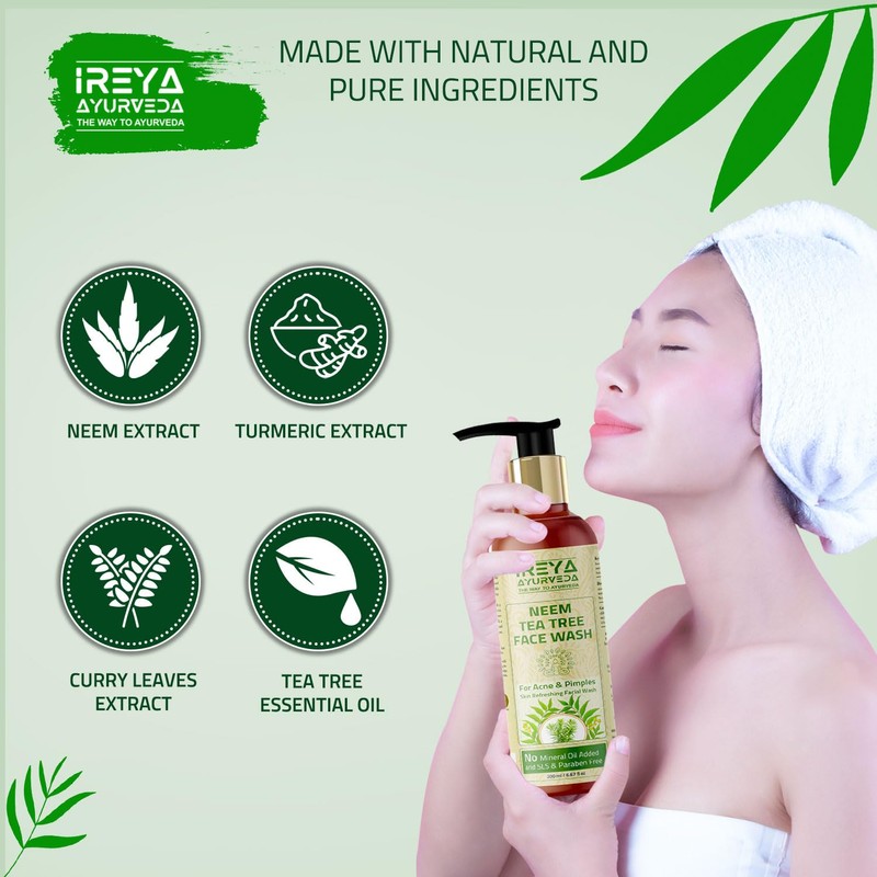 Neem Tea Tree Face Wash - 200ml for Soft &