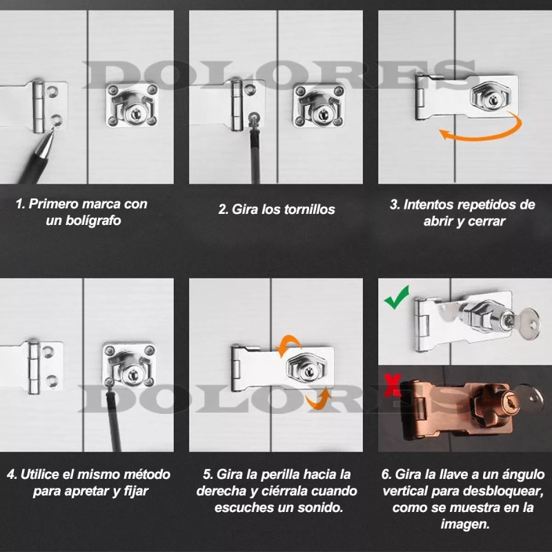 Dolores Cerradura Seguridad Llave Puerta Principal Cajón 2.5 Pulgada