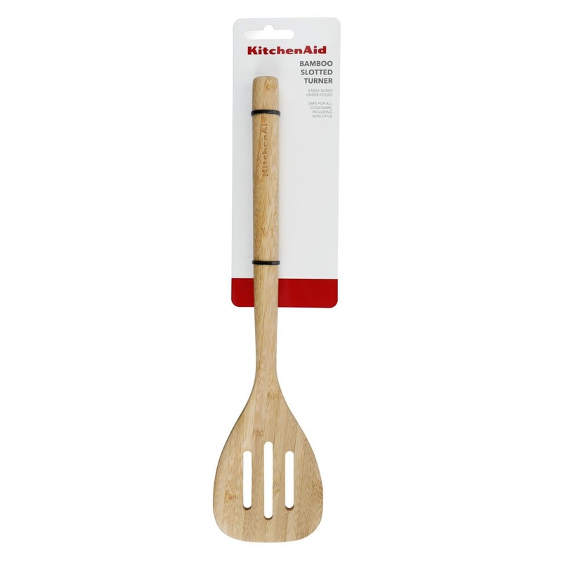KitchenAid KQG602OHBBE Bamboo Slotted Turner, 32.5 cm