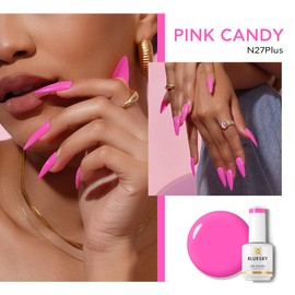 BLUESKY Gel Polish for Nails Color Pink Fragrant, Salon Manicure Single Bottle, Long Lasting&Chip Resistant,15ml,N27P/PINK CANDY