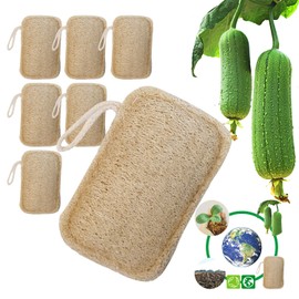 6 Stück Bio-Luffa-Schwamm, Peeling-Luffa-Schwamm, 100% biologisch, biologisch abbaubar und kompostierbar, natürliche Umweltschutz, Küche, Bad, Camping