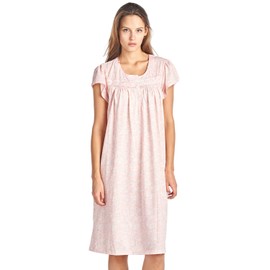 Casual Nights Women's Short Sleeve Floral And Lace Nightgown - Pink - X-Large