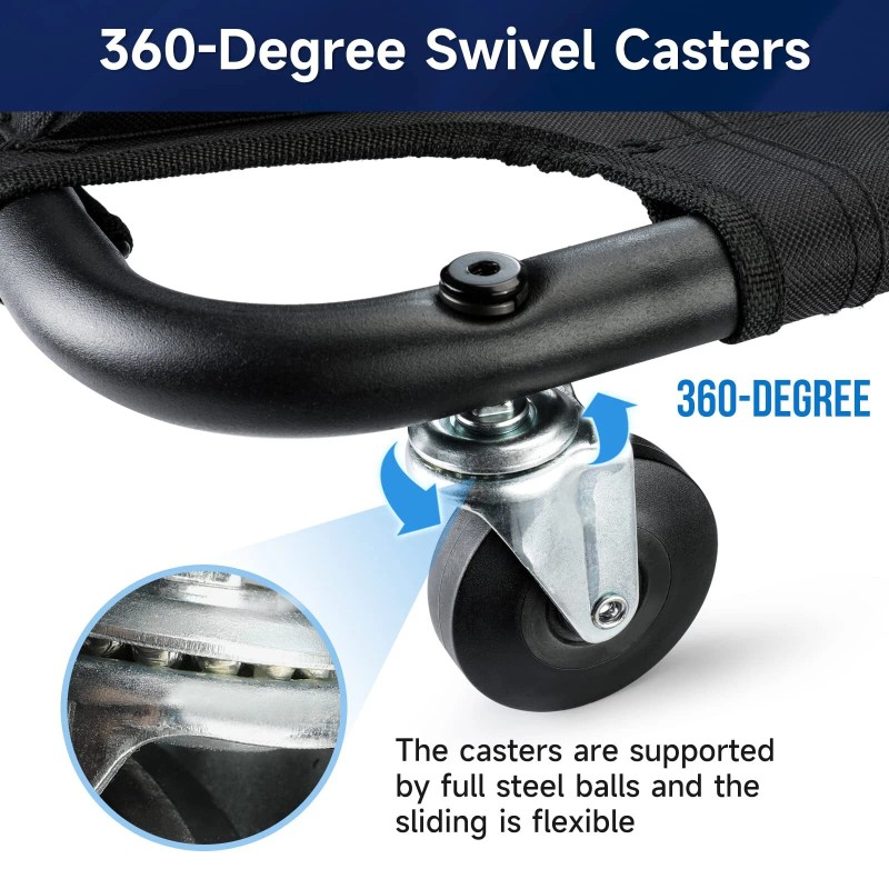 WORKPRO 40" Foldable Mesh Creeper w/Headrest & 4 Caster Wheel