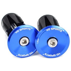 TRIWONDER Bar End Cap Bicycle Bike Bar End Plug Handle Grip End Road Bike Anti-Slip Aluminum Alloy Lightweight Durable 1 Pair Bar End Plugs (03 Blue, 23.5 mm)